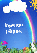 C&eacute;l&eacute;bration de P&acirc;ques avec un arc-en-ciel